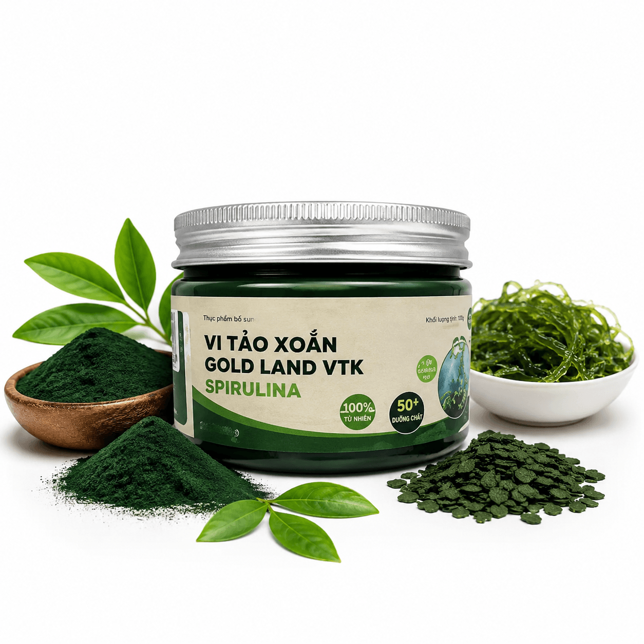 Vi tảo xoắn Spirulina hộp 500g